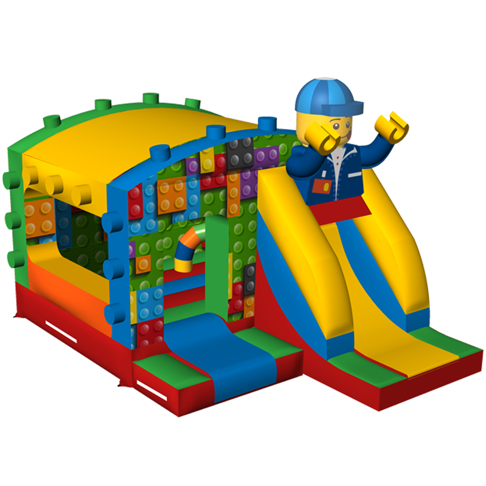 Funbox Midi Gekleurde Blokken Springkasteel