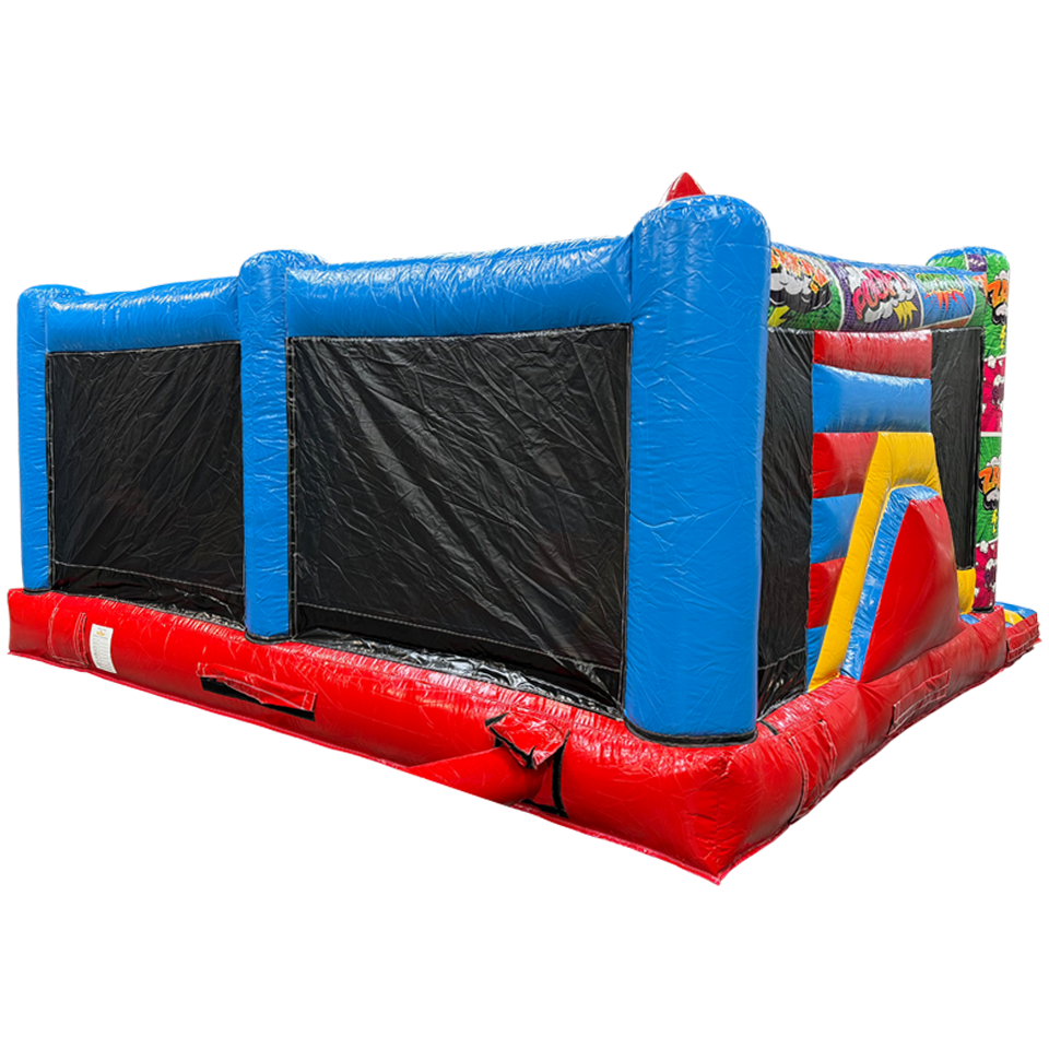 Achterzijde Multiplay Maxi 2 Glijbanen Comic