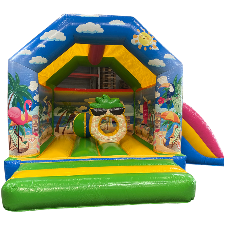 Aframe Midi Os Tropisch Strand Springkasteel