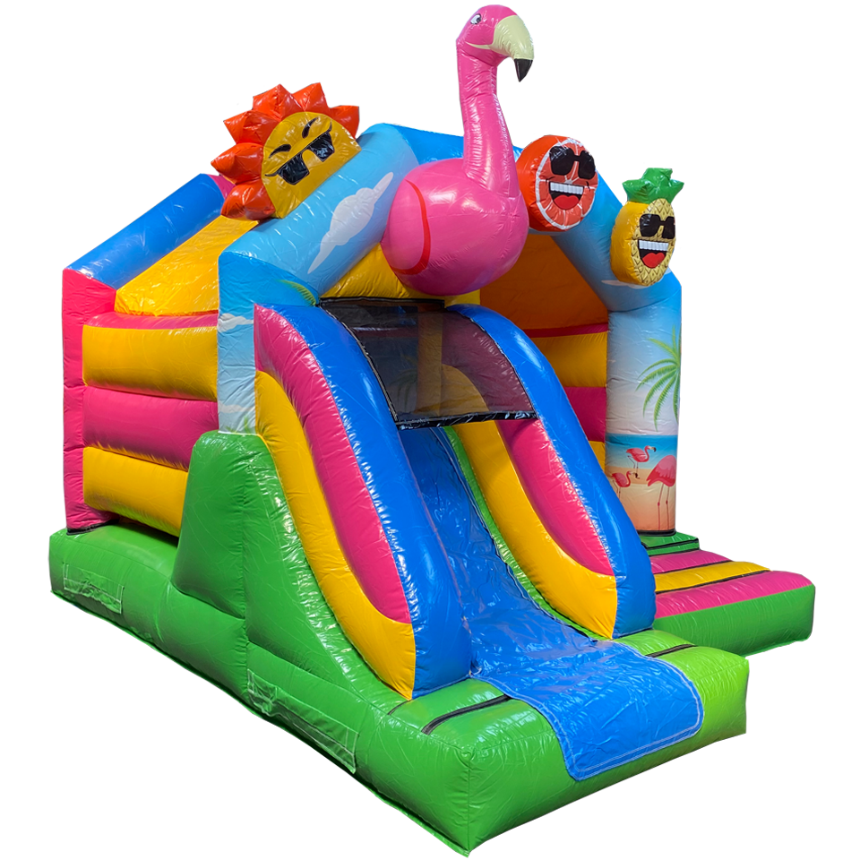 Château Gonflable flamant rose