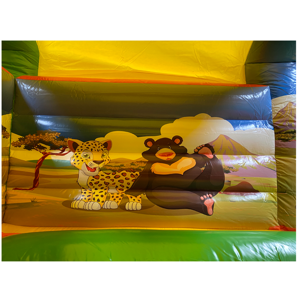 Zijmuur met tijger en beer