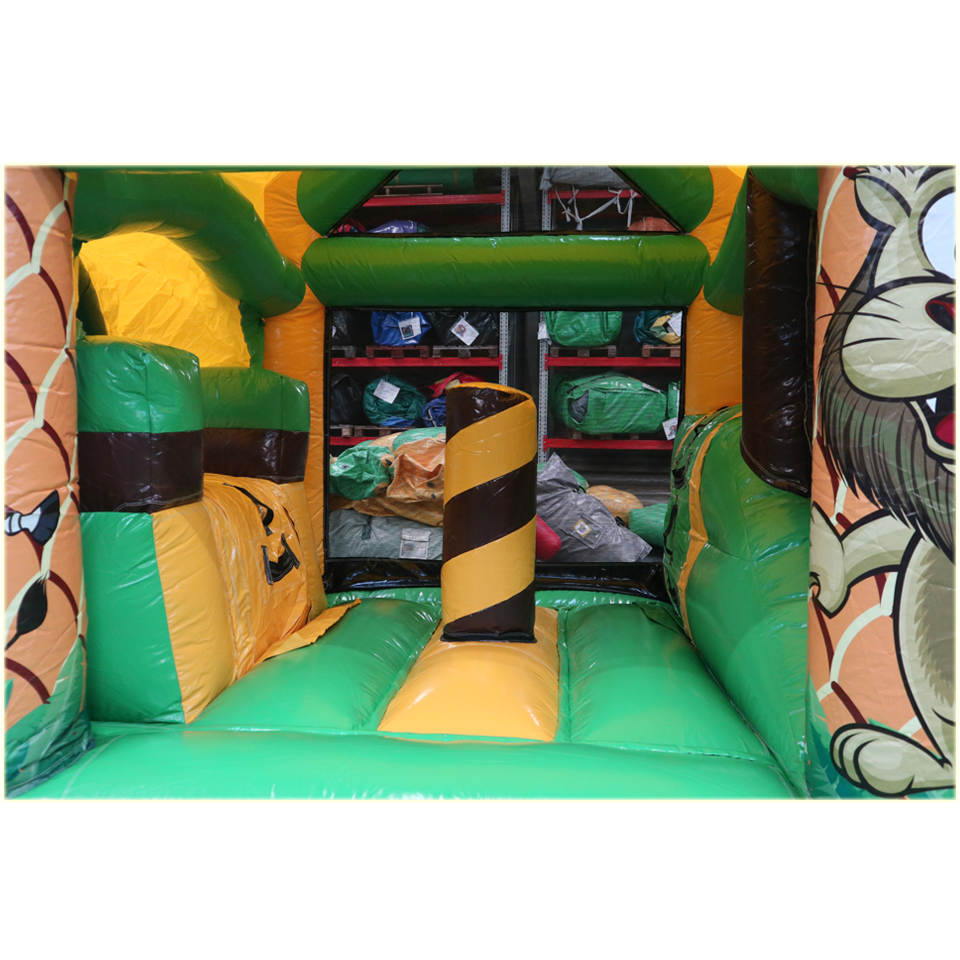 Springkasteel met 2 Glijbanen Jungle